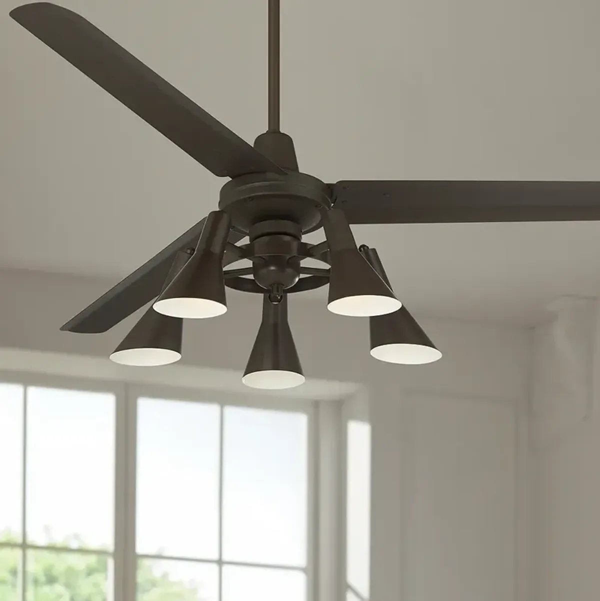 60" Casa Vieja Turbina DC Bronze LED Ceiling Fan with Remote