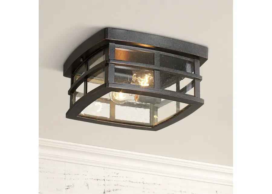 Neri 12" Wide Oil-Rubbed Bronze Outdoor Ceiling Light