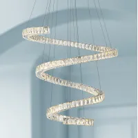 Possini Euro Ellyria 30 3/4" Twirling Crystal Modern LED Pendant Light