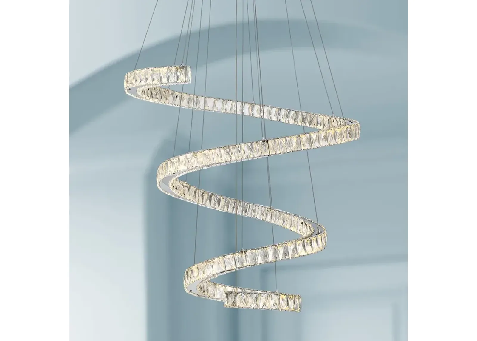 Possini Euro Ellyria 30 3/4" Twirling Crystal Modern LED Pendant Light