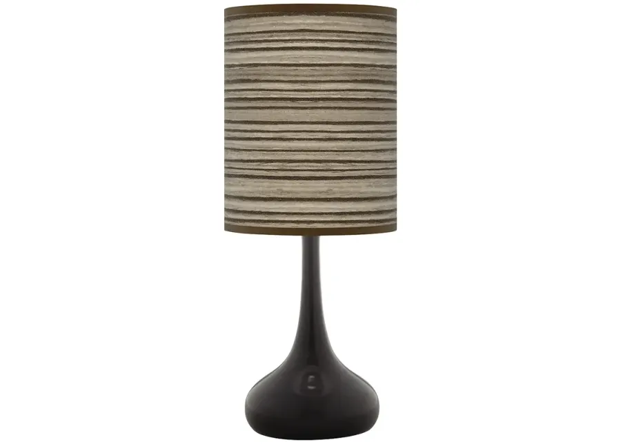 Cedar Zebrawood Giclee Black Droplet Table Lamp