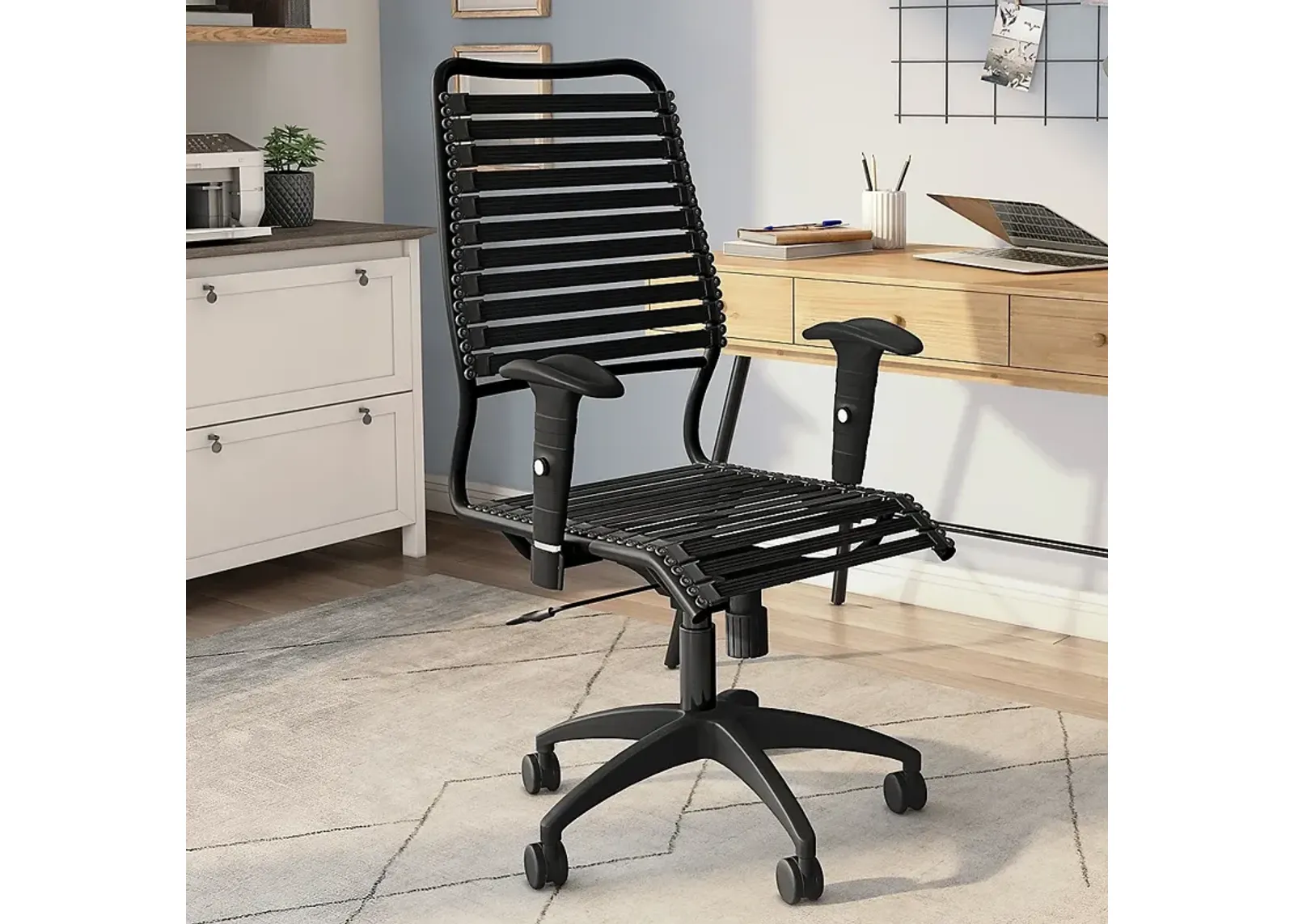 Baba Black Adjustable Swivel Office Chair