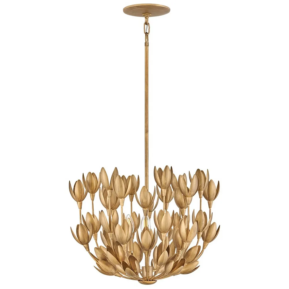 Hinkley Flora 20" Wide Burnished Gold Flower Chandelier