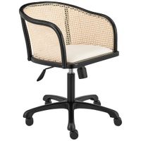 Elsy Black Wood Adjustable Swivel Office Chair