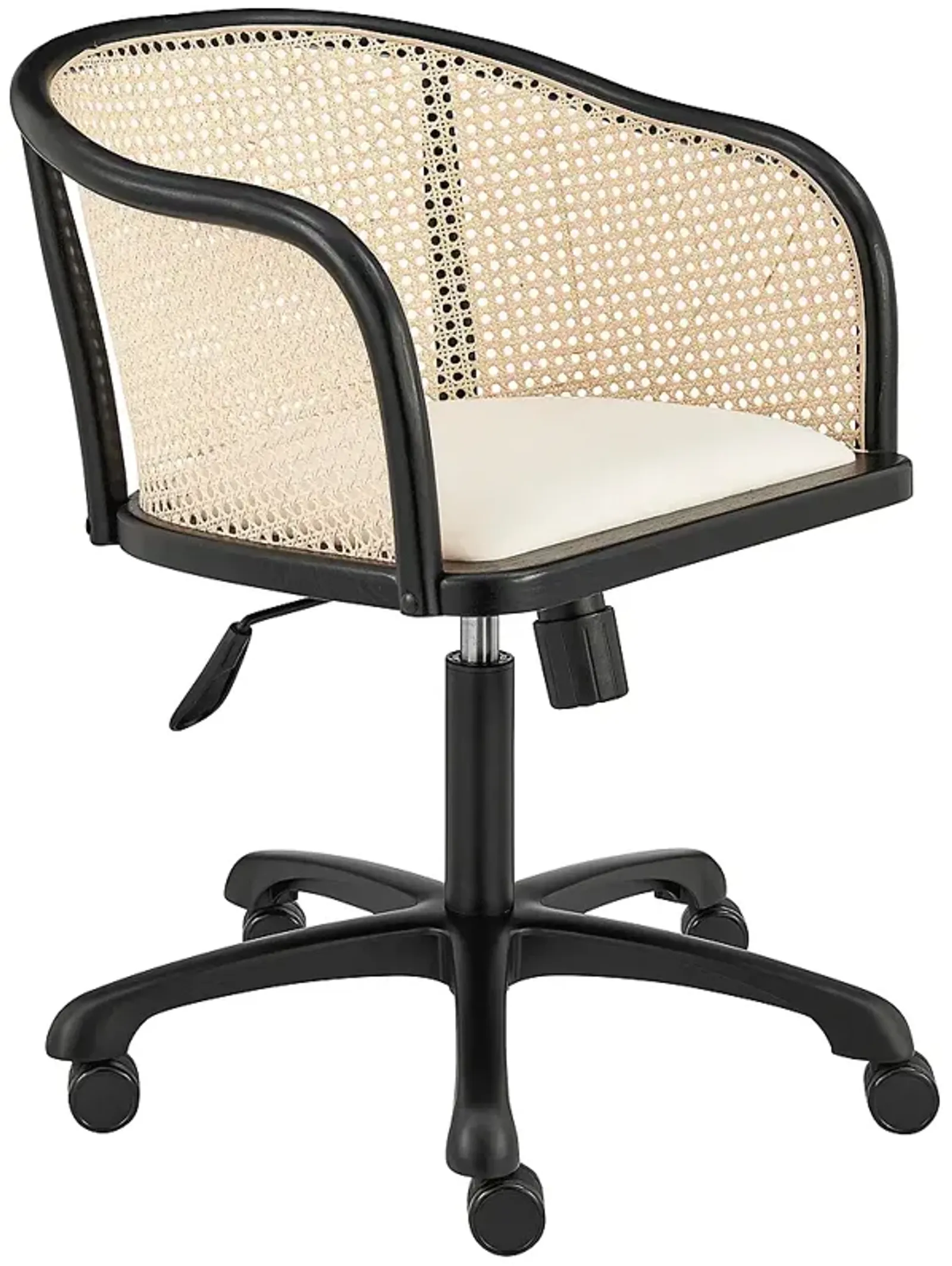 Elsy Black Wood Adjustable Swivel Office Chair