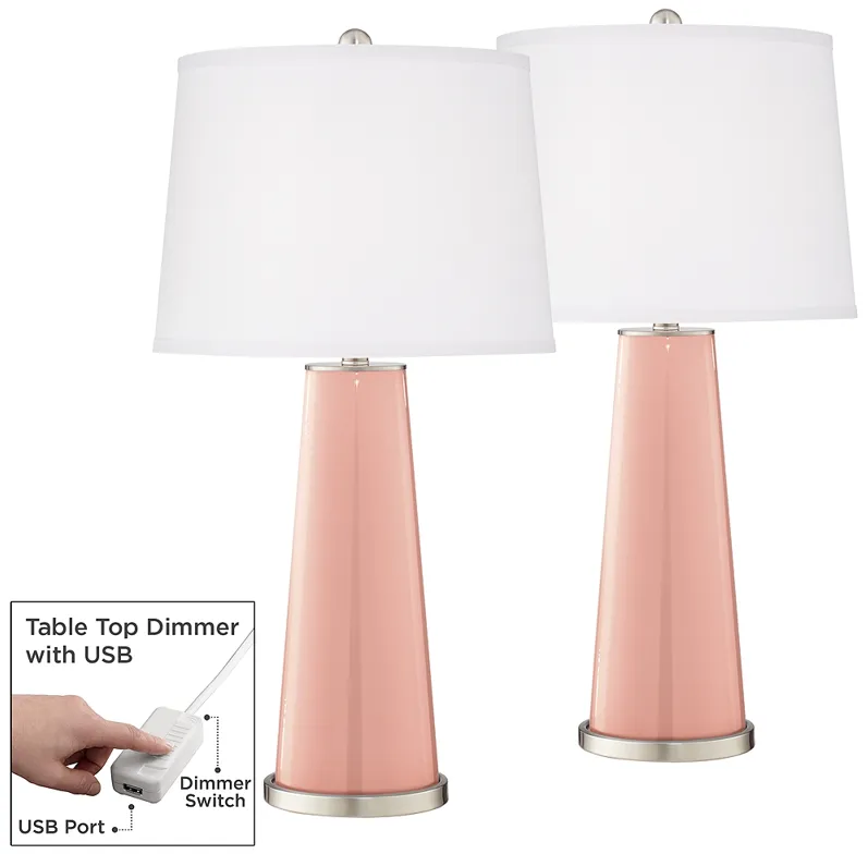 Rustique Leo Table Lamp Set of 2 with Dimmers