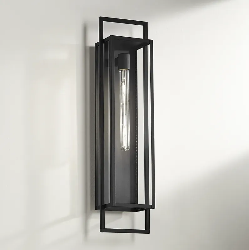 Possini Euro Jericho 28" High Black Modern Wall Sconce