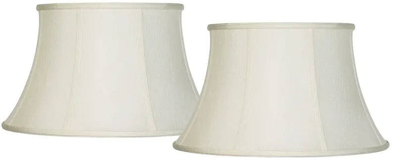 Creme Fabric Set of 2 Drum Lamp Shades 13x19x11 (Spider)