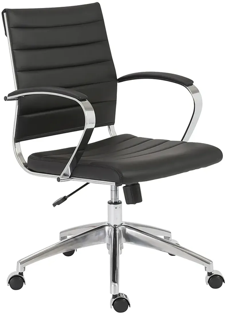Axel Black Leatherette Adjustable Swivel Office Chair