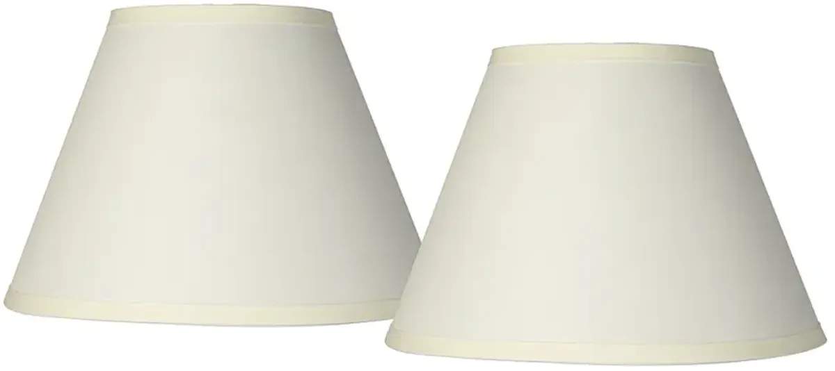 Ivory White Set of 2 Table Lamp Shades 6x12x8.5 (Clip-On)