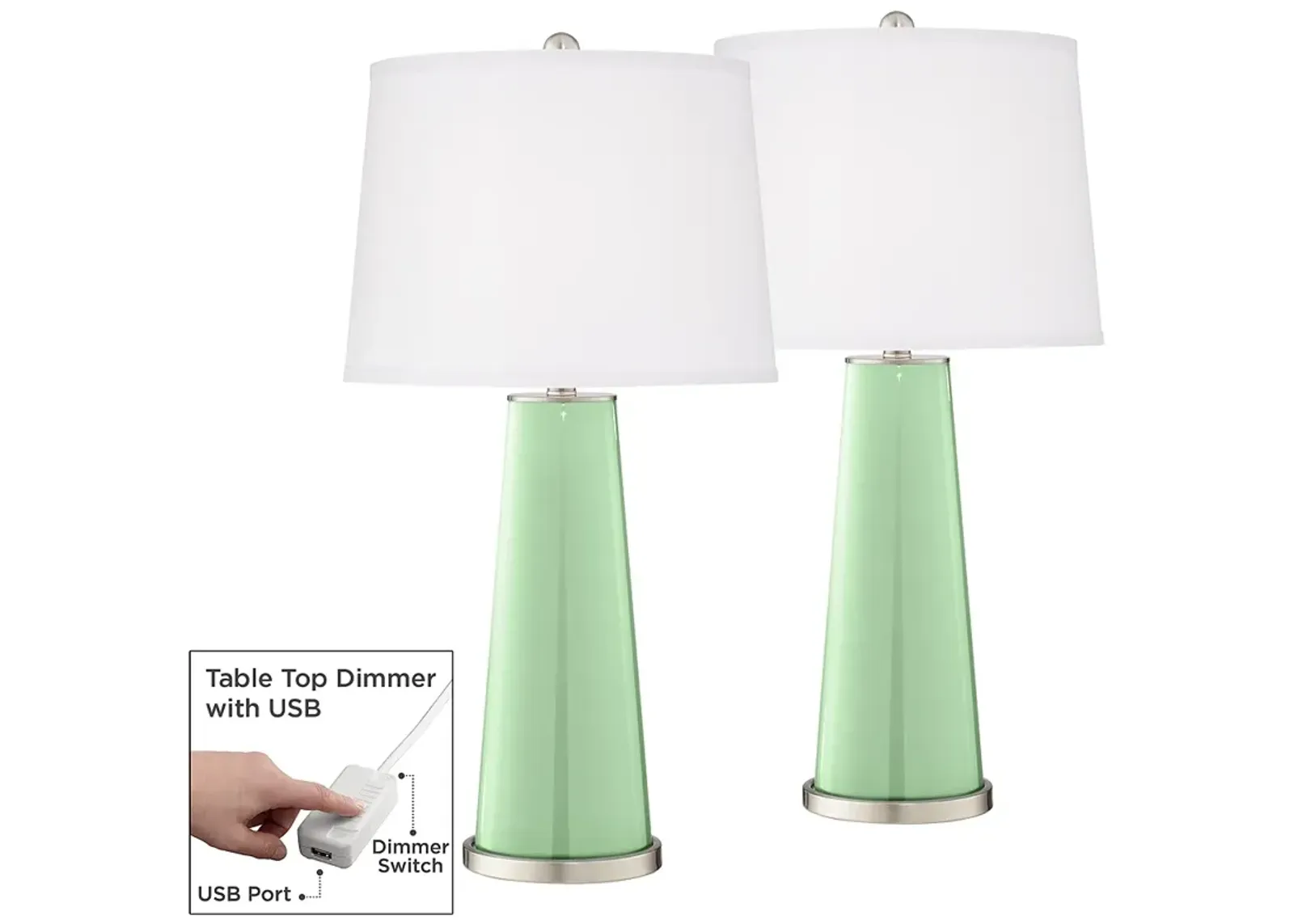 Flower Stem Leo Table Lamp Set of 2 with Dimmers