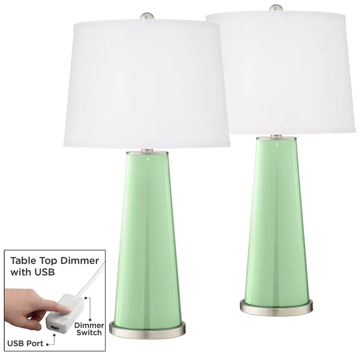 Flower Stem Leo Table Lamp Set of 2 with Dimmers