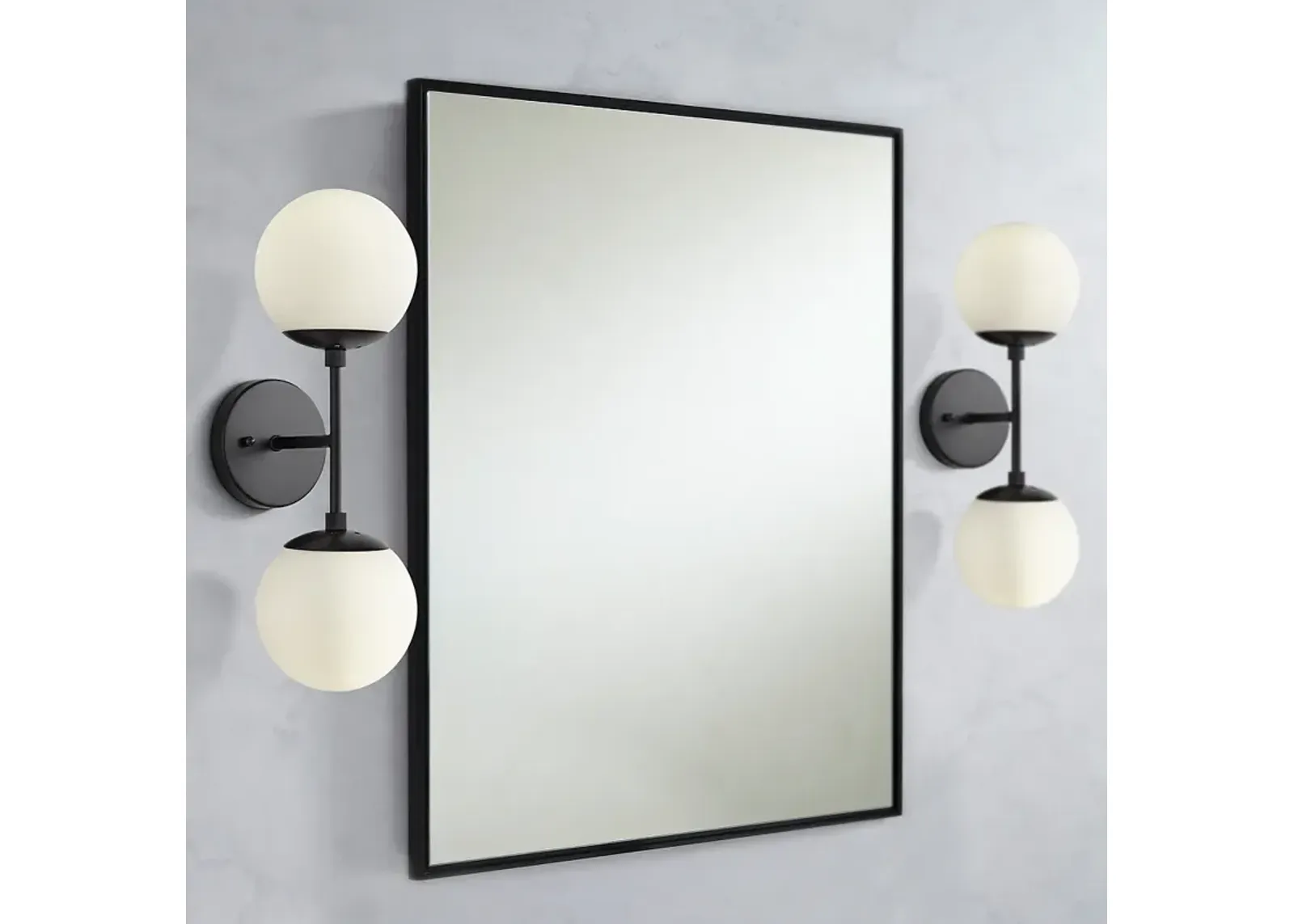 Possini Euro Oso 17 3/4" High White Opal Orb Modern Sconces Set of 2