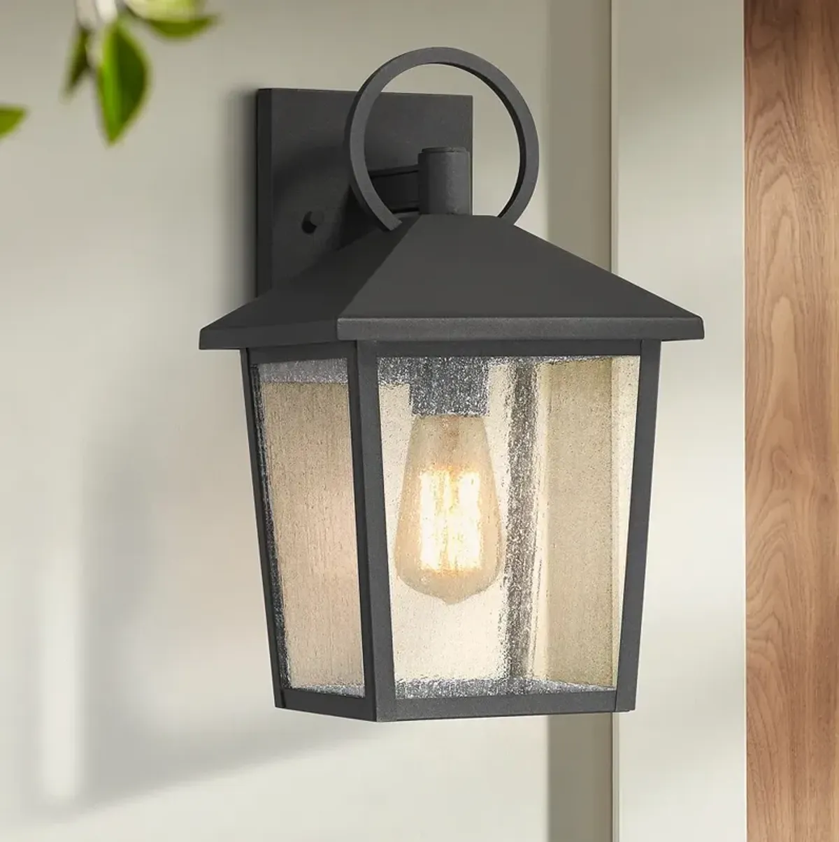 John Timberland Westmont 13 3/4" High Sand Black Outdoor Wall Light