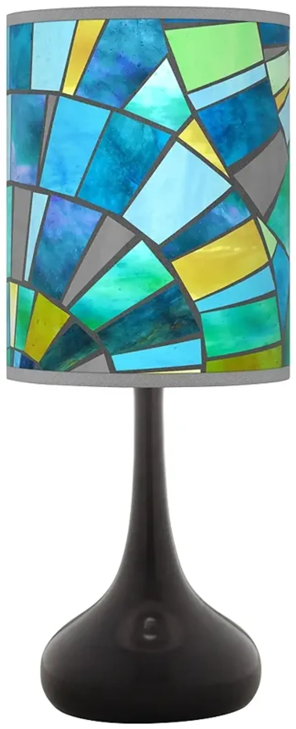 Lagos Mosaic Giclee Black Droplet Table Lamp