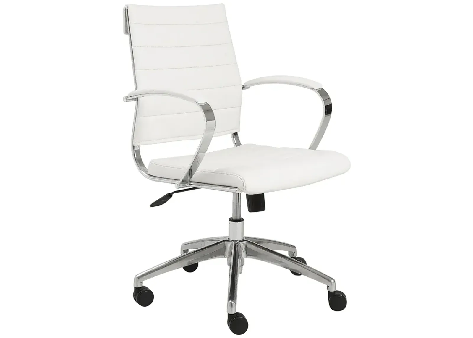 Axel White Leatherette Adjustable Swivel Office Chair