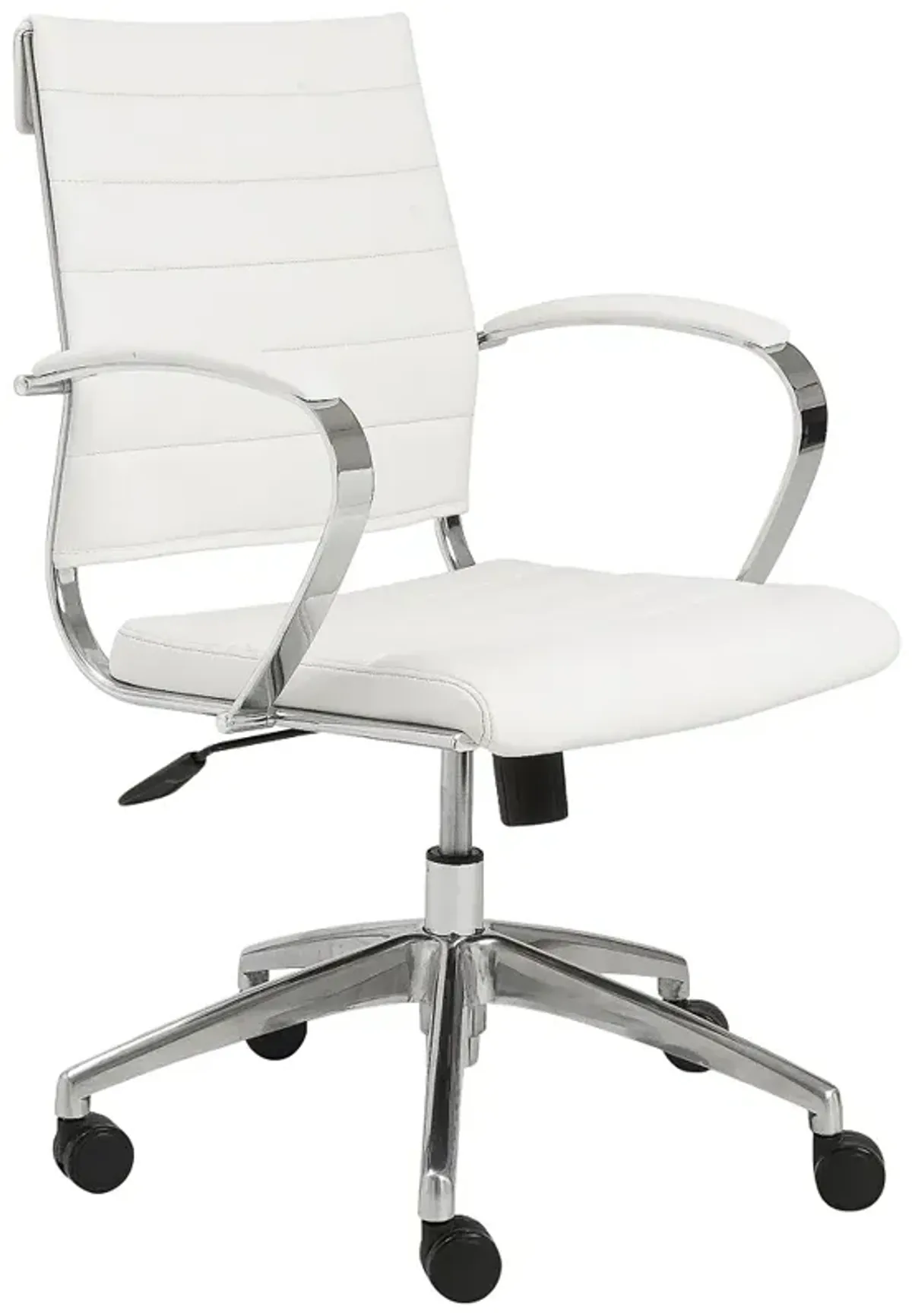 Axel White Leatherette Adjustable Swivel Office Chair