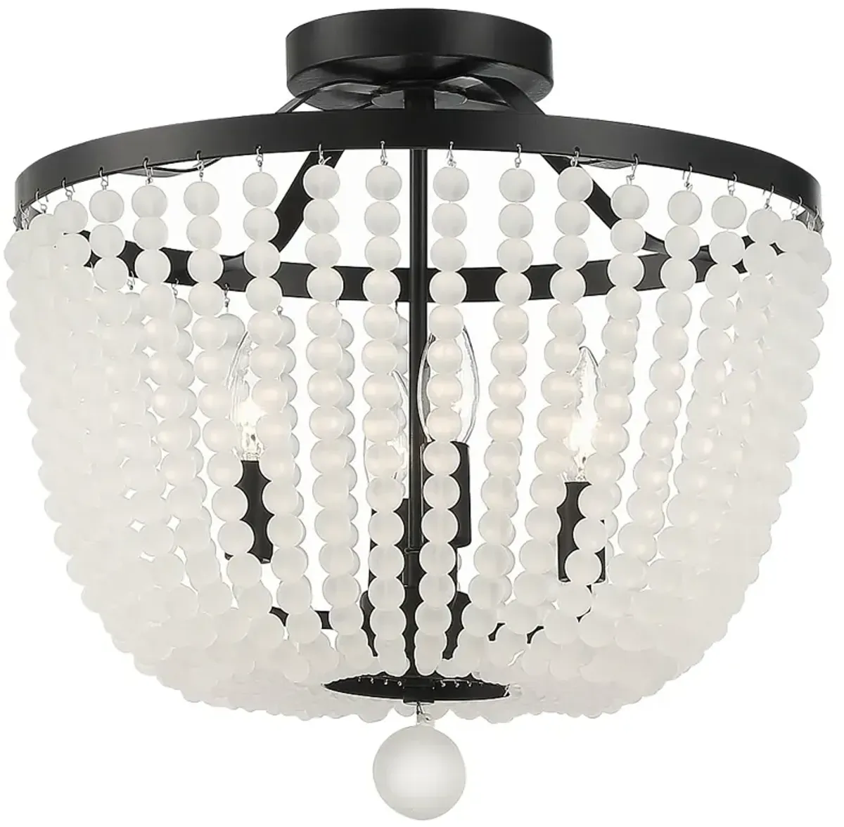 Rylee 4 Light Matte Black Frosted Beads Ceiling Mount