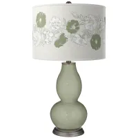 Evergreen Fog Rose Bouquet Double Gourd Table Lamp
