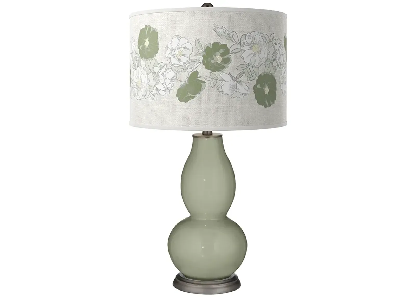 Evergreen Fog Rose Bouquet Double Gourd Table Lamp