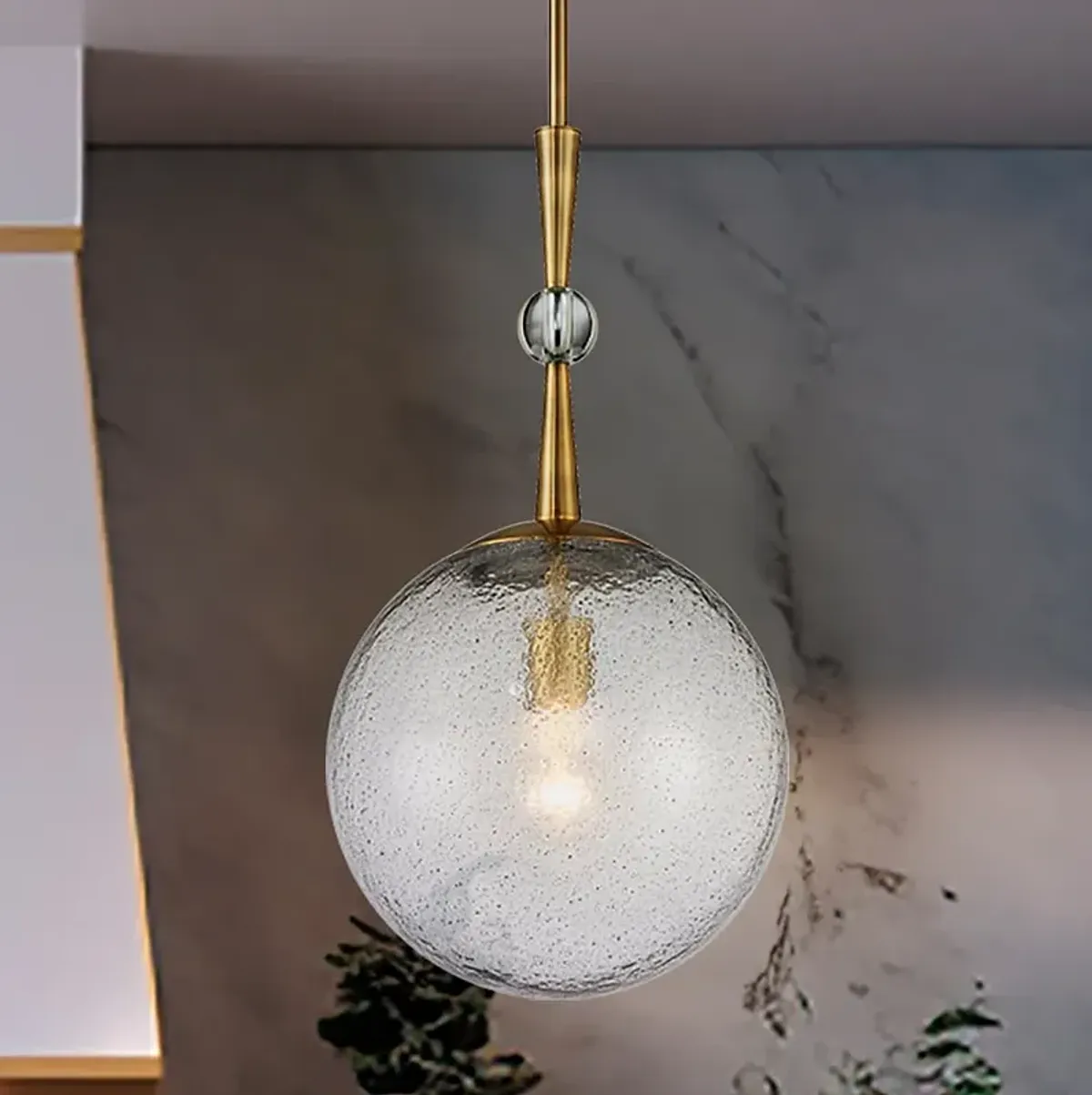 Populuxe 11" Wide Oxidized Aged Brass Globe Mini Pendant