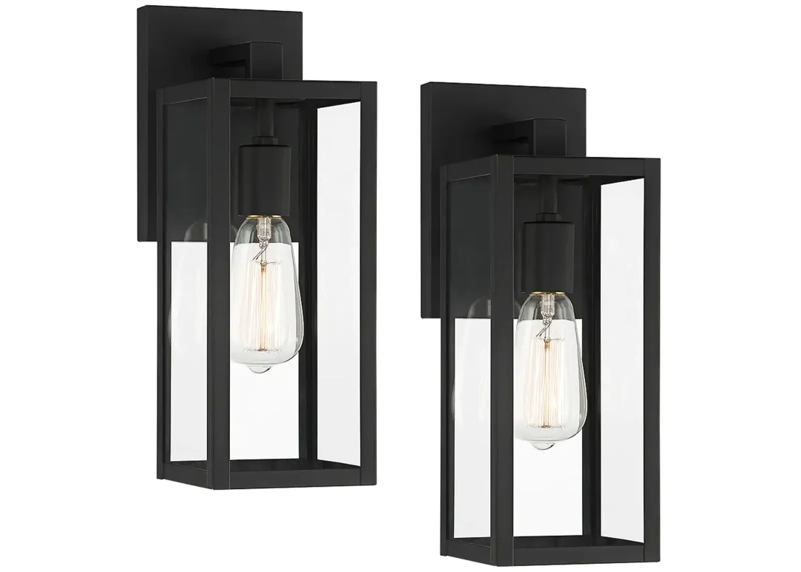 Titan 14 1/4" High Mystic Black Rustic Modern Sconces Set of 2