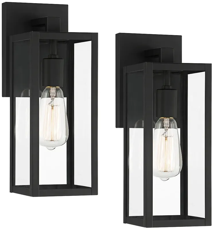 Titan 14 1/4" High Mystic Black Rustic Modern Sconces Set of 2