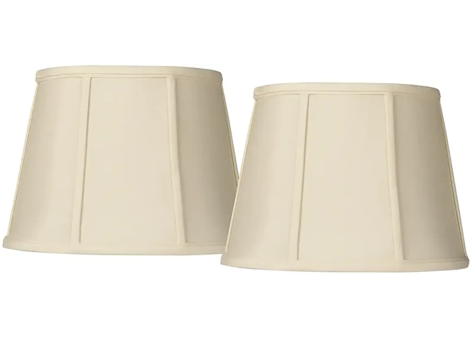 Cream Fabric Set of 2 Oval Lamp Shades 9x12x9" (Spider)