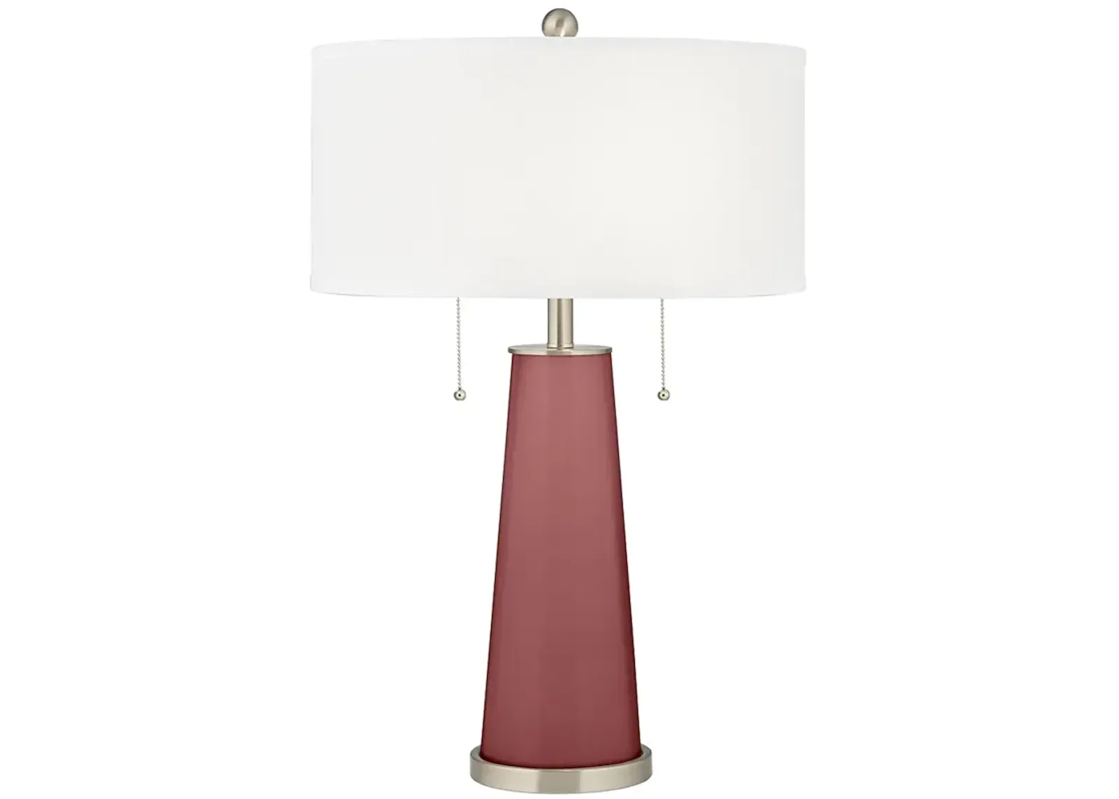 Color Plus Peggy 29 3/4" High Toile Red Glass Table Lamp