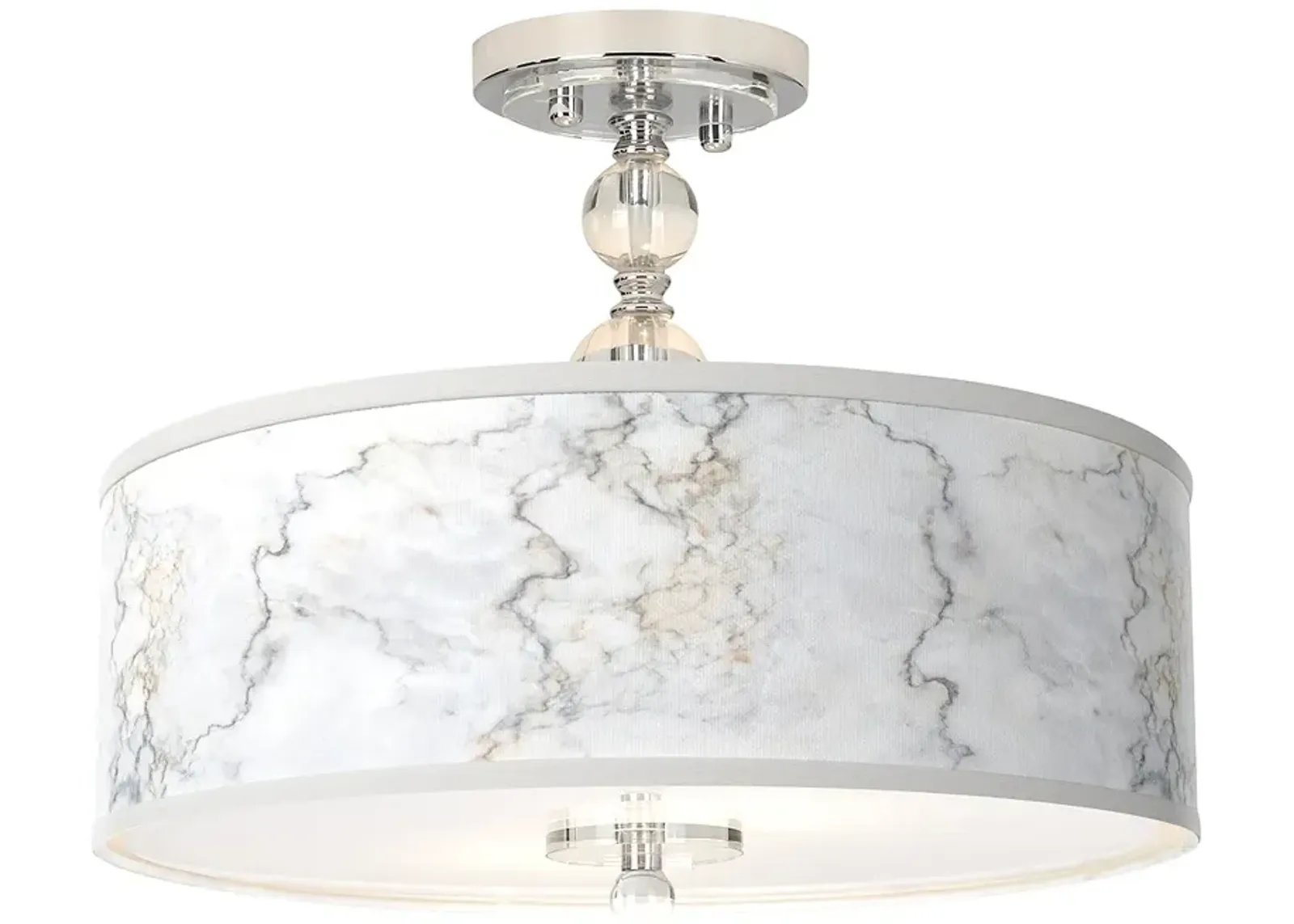 Marble Glow Giclee 16" Wide Semi-Flush Ceiling Light