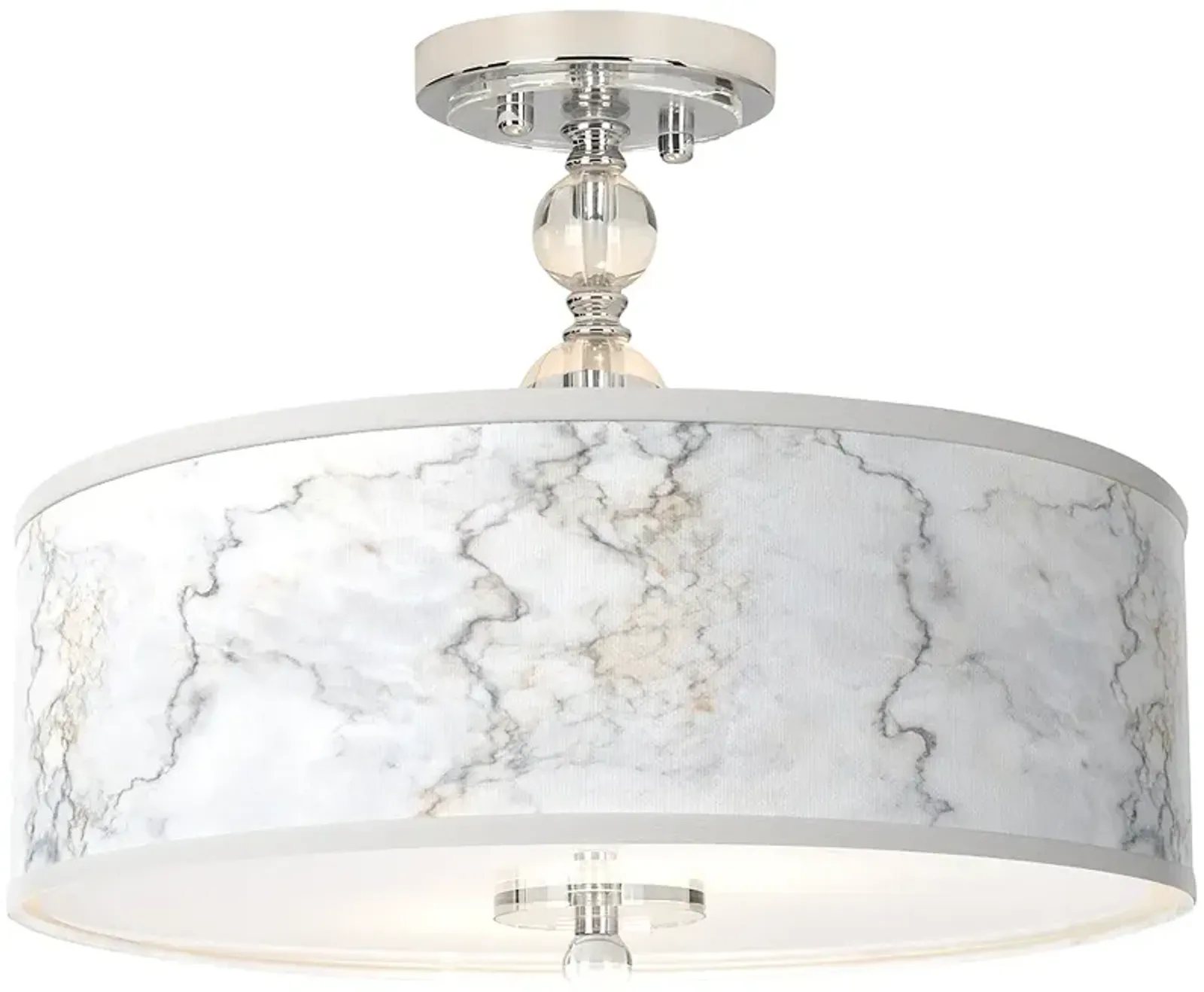 Marble Glow Giclee 16" Wide Semi-Flush Ceiling Light