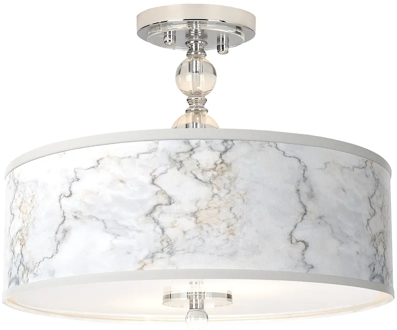 Marble Glow Giclee 16" Wide Semi-Flush Ceiling Light