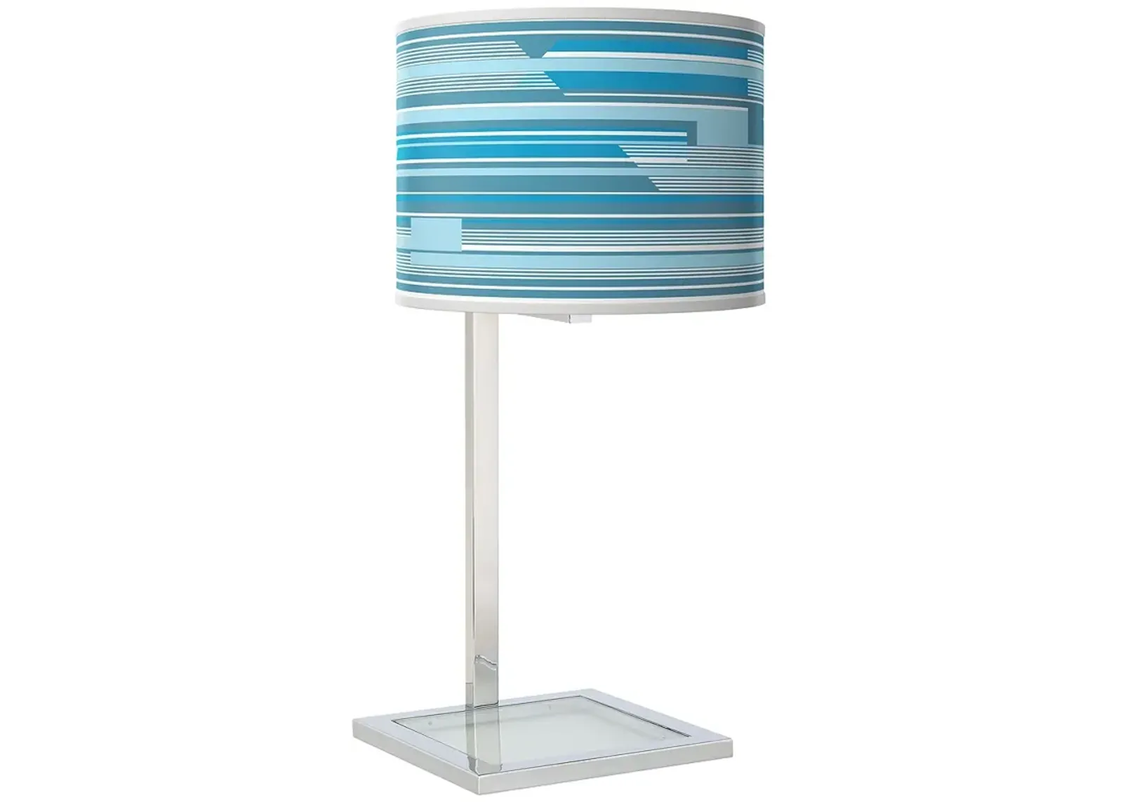 Urban Stripes Glass Inset Table Lamp