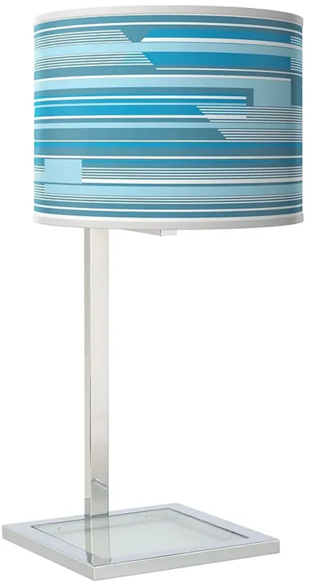 Urban Stripes Glass Inset Table Lamp