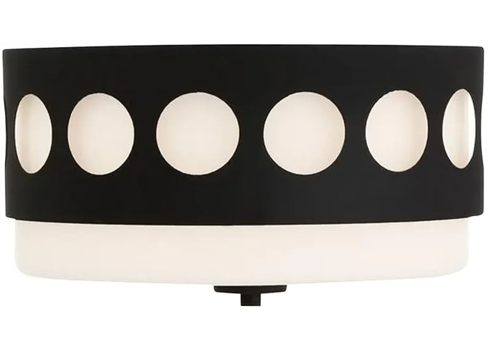 Crystorama Kirby 13 1/4" Wide Black Forged Ceiling Light