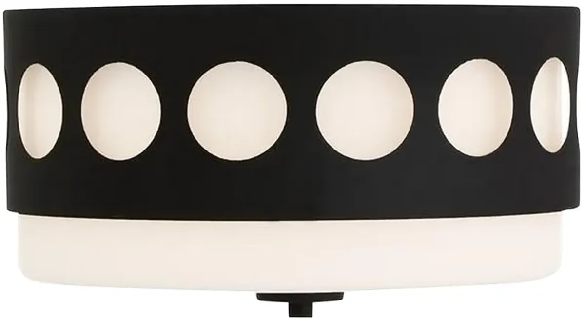 Crystorama Kirby 13 1/4" Wide Black Forged Ceiling Light