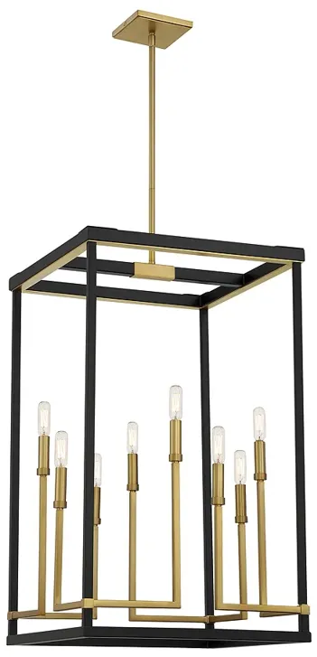 Minka-Lavery Union Estates 8-Light Black and Soft Brass Pendant