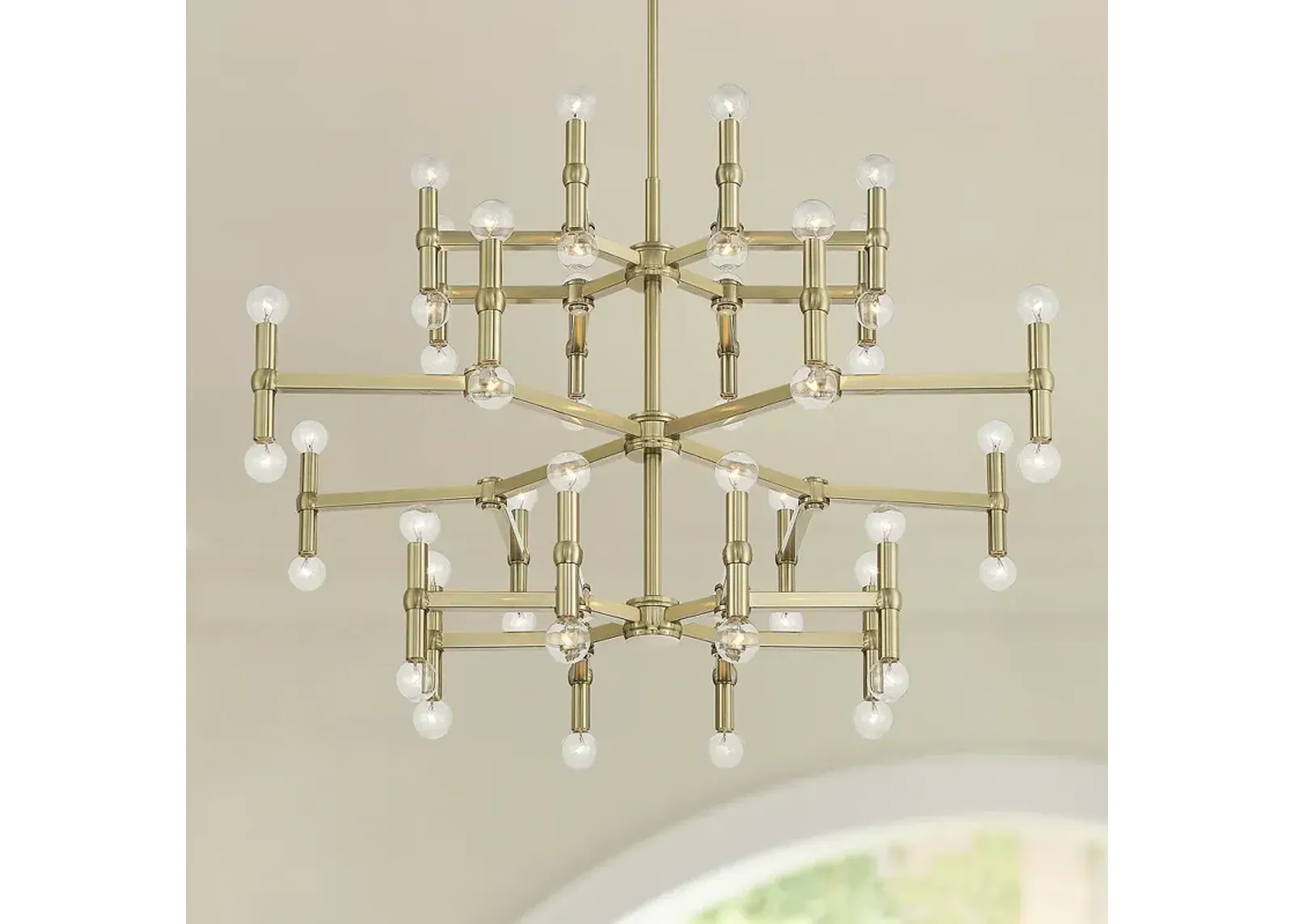 Possini Euro Marya 41 1/2"W Satin Brass 48-Light Chandelier