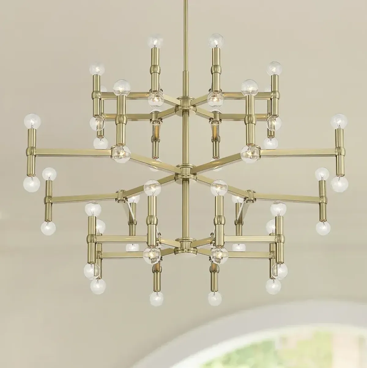 Possini Euro Marya 41 1/2"W Satin Brass 48-Light Chandelier