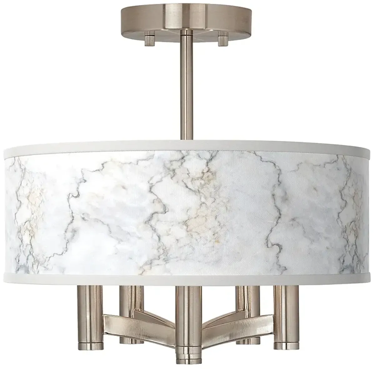 Marble Glow Ava 5-Light Nickel Ceiling Light