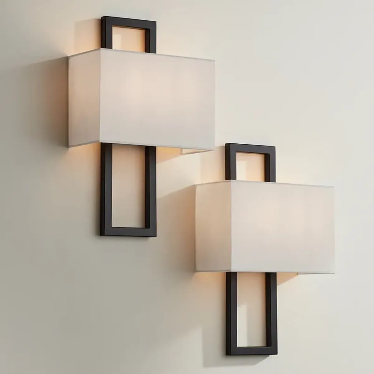 Possini Euro Modena 15 1/2" High Black Wall Sconce Set of 2