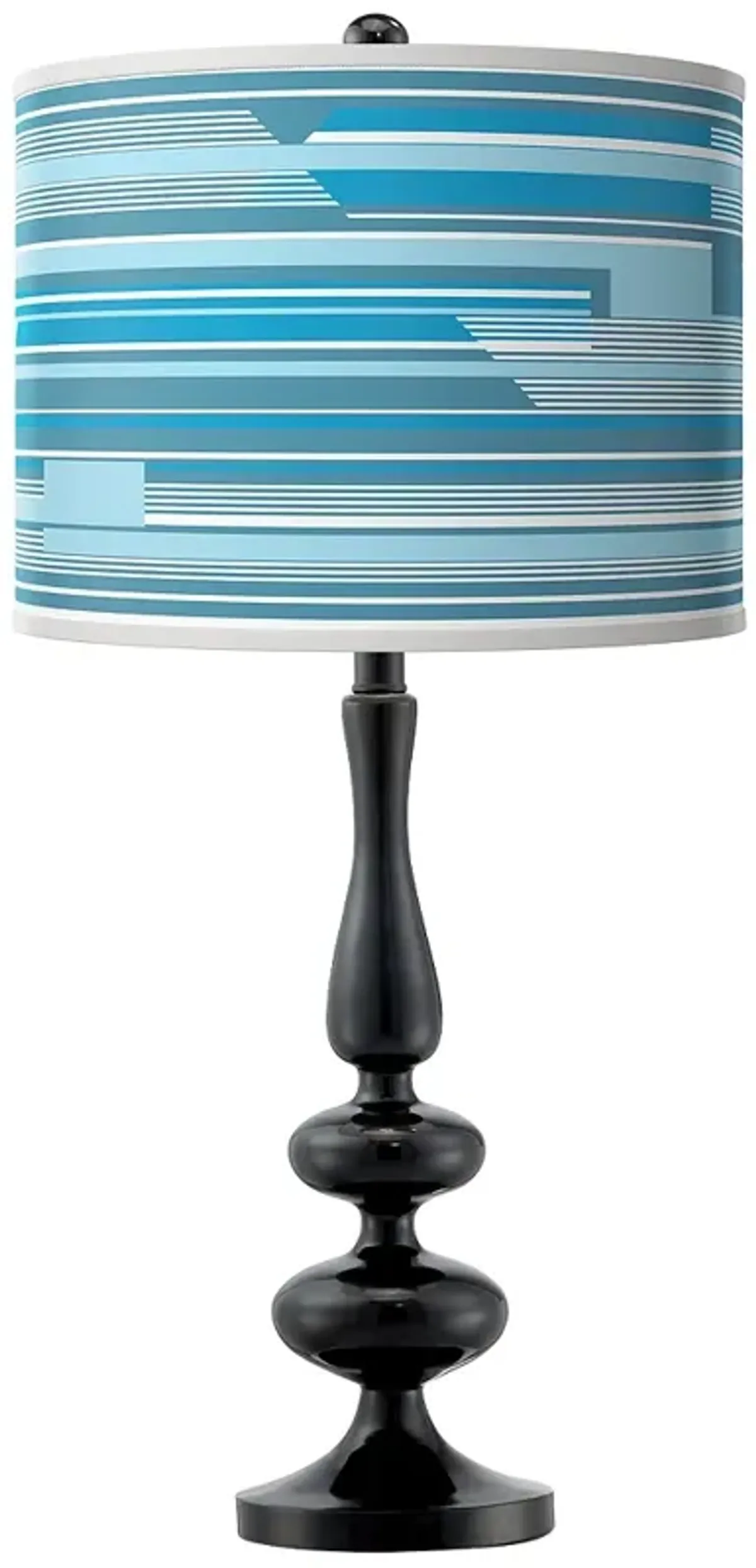 Urban Stripes Giclee Paley Black Table Lamp