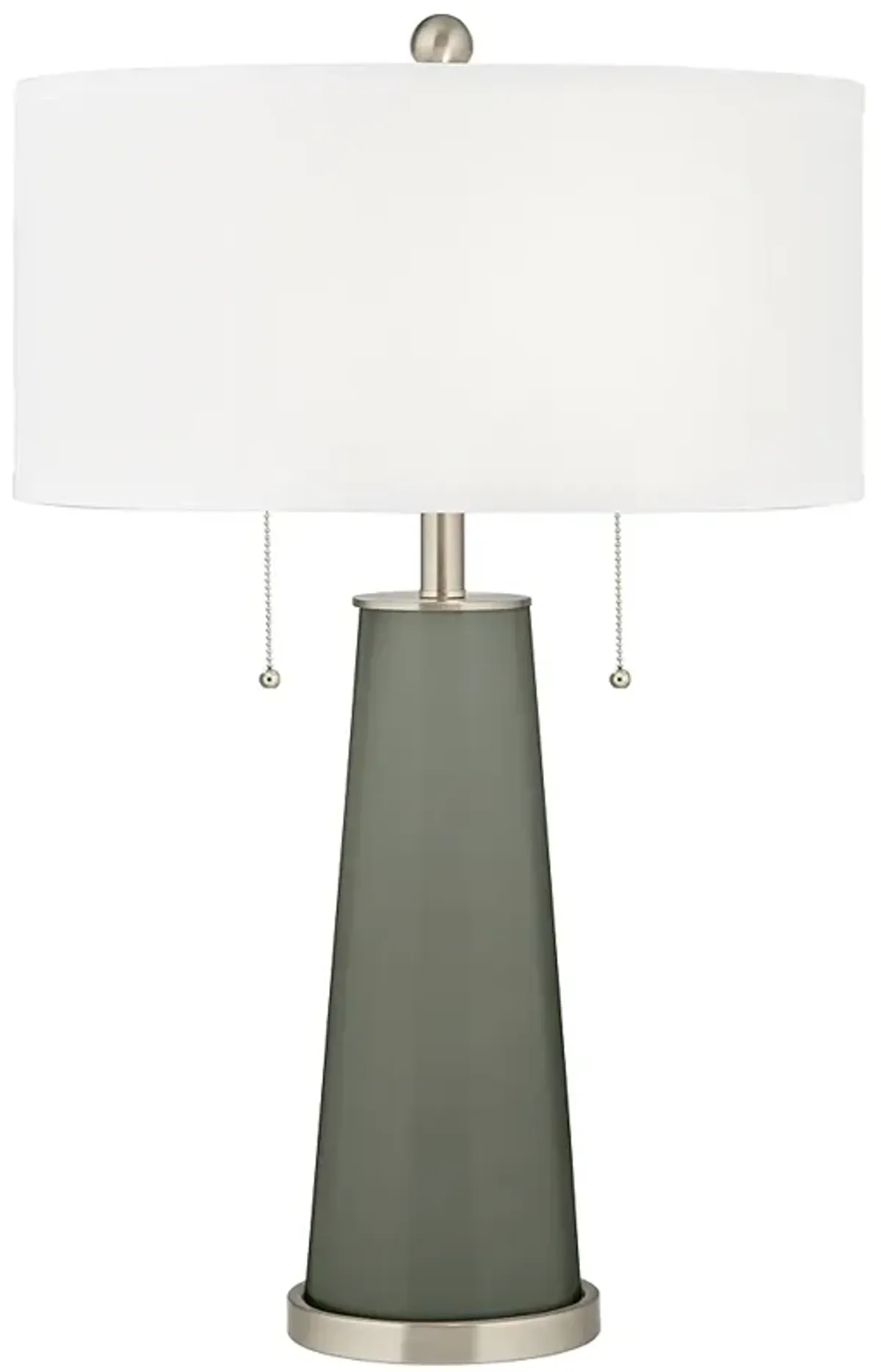 Color Plus Peggy 29 3/4" Pewter Green Glass Table Lamp