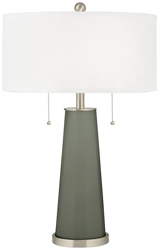 Color Plus Peggy 29 3/4" Pewter Green Glass Table Lamp