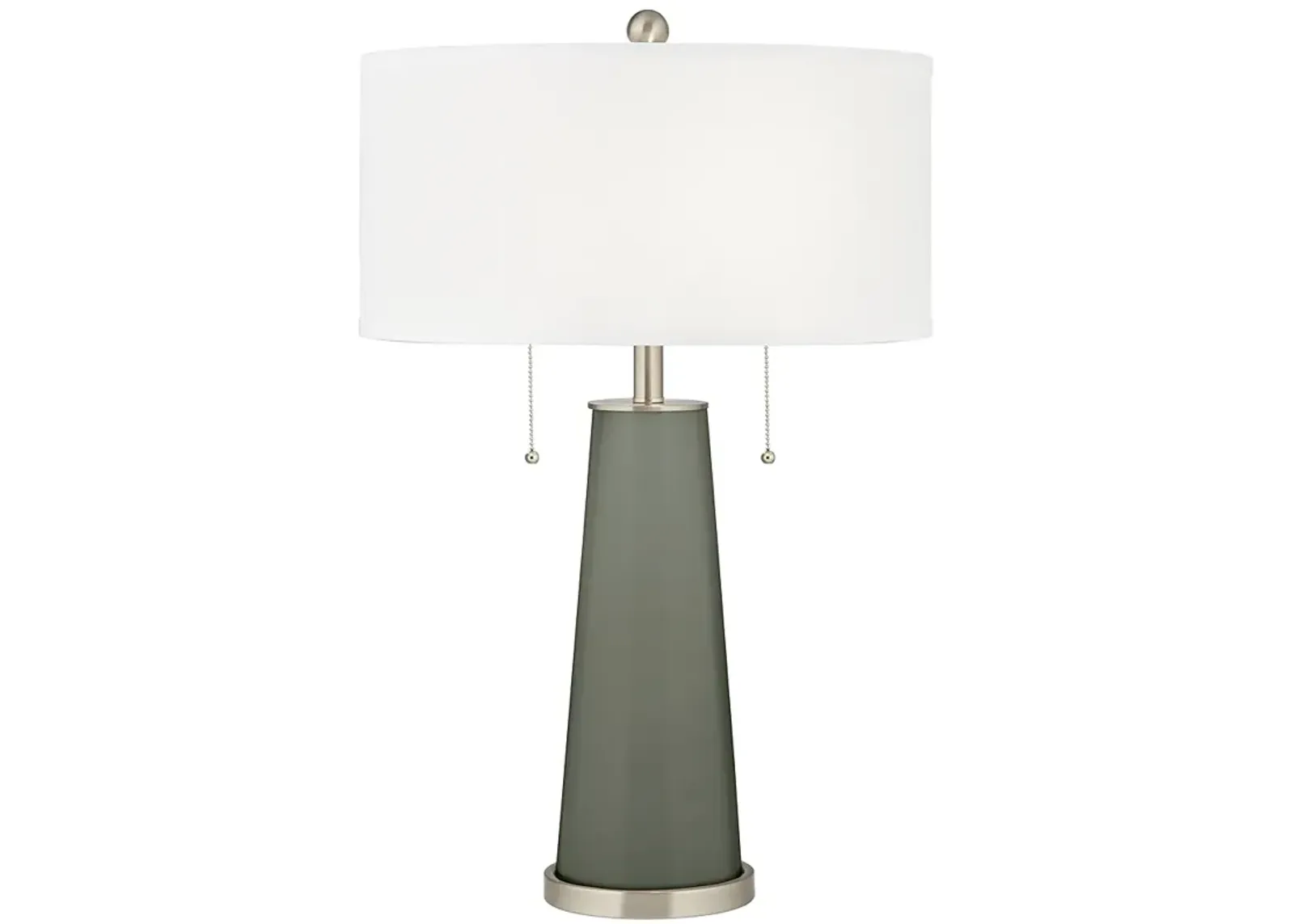 Color Plus Peggy 29 3/4" Pewter Green Glass Table Lamp