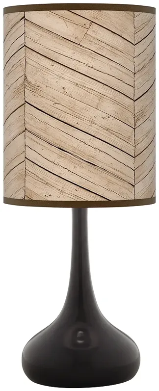 Rustic Woodwork Giclee Black Droplet Table Lamp