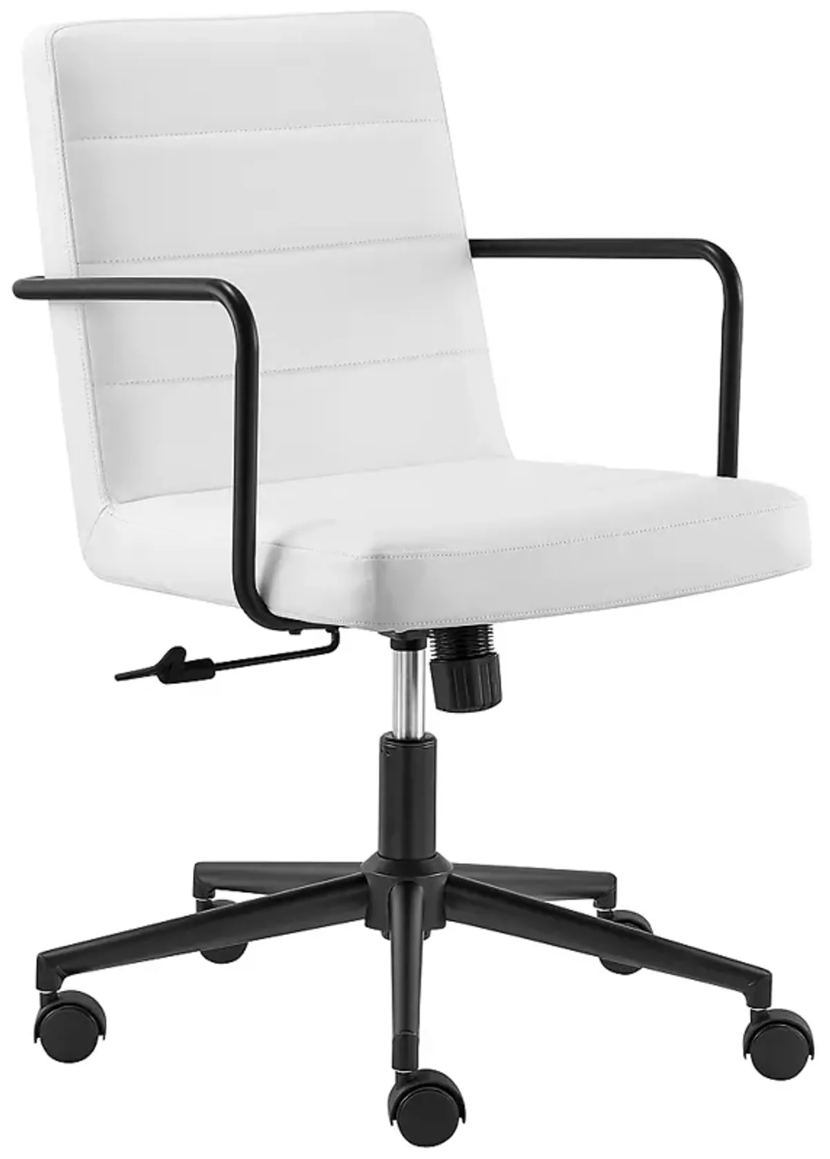 Leander White Adjustable Swivel Office Chair