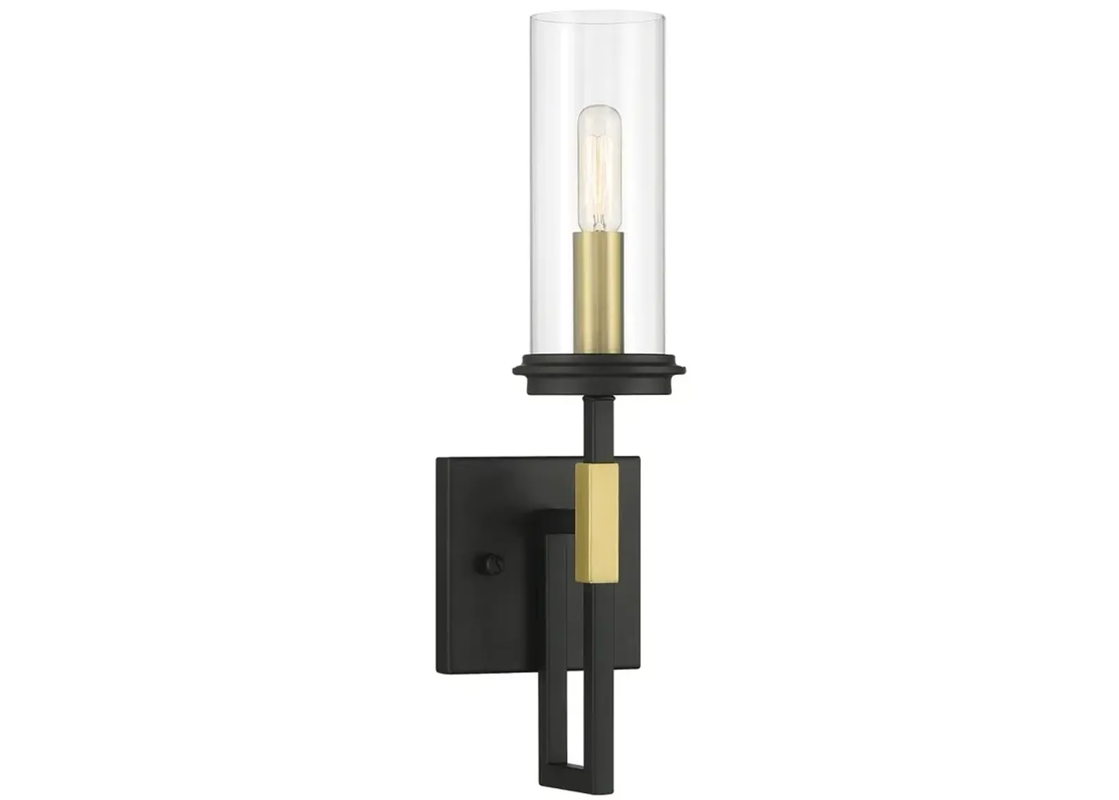 Minka-Lavery Hillstone 1-Light Black and Soft Brass Wall Sconce