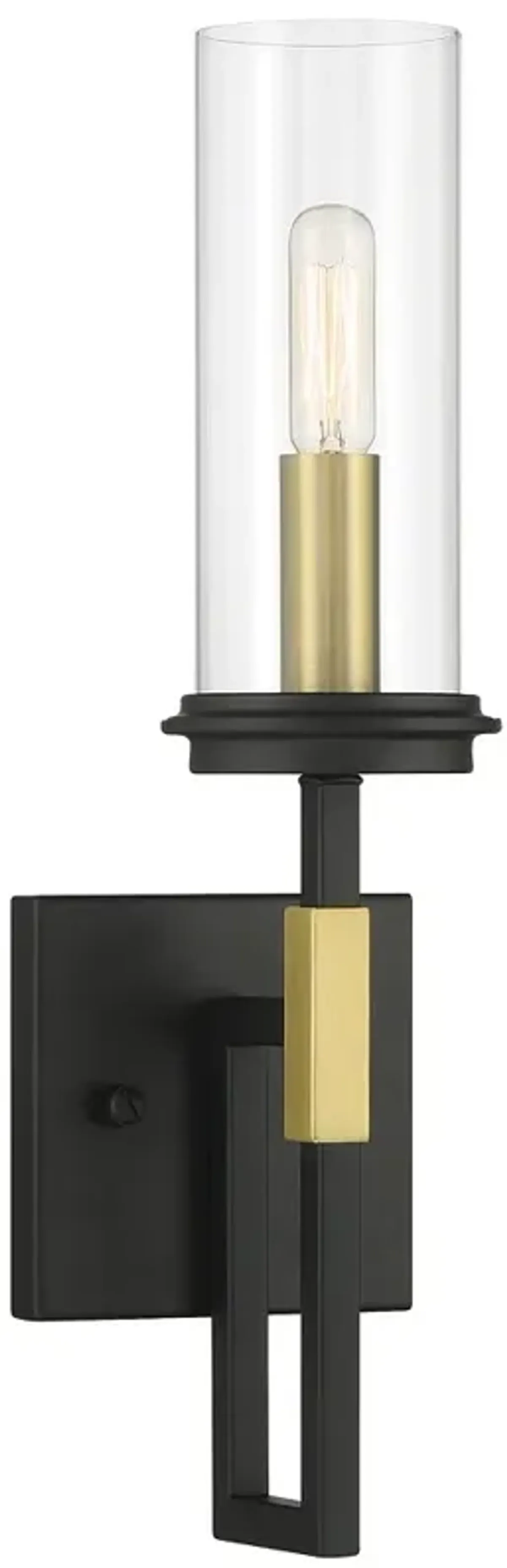 Minka-Lavery Hillstone 1-Light Black and Soft Brass Wall Sconce