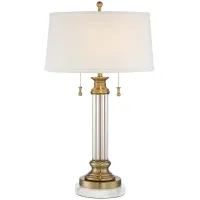 Vienna Full Spectrum Rolland 30" Crystal Lamp with White Marble Riser